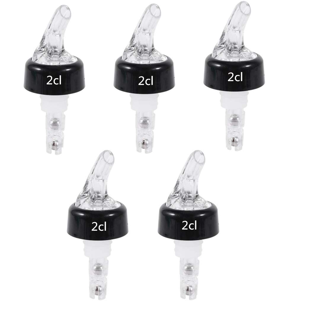 Delaman Set of 5 Liquor Pourers (Colour: White, Size: 2 cl)