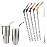 EHME Multicolor Stainless Steel Straws for YETI ,RTIC ,Ozark Tumblers,20 oz & 30oz Capacity all Available,Cleaning Brush Included
