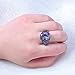 Bamos Jewelry Christmas Gift Rainbow Topaz Diamonds Engagement Wedding Party Black Gold Womens Ring Size 5