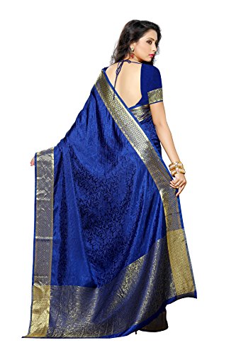 Mimosa By Kupinda Women's Tusser Silk Saree Kanjivaram Style Color :Navy Blue (3196-2073-NVY) - Image 3