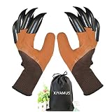 Garden Genie Gloves, Waterproof Garden Gloves with Claw For Digging Planting, Best Gardening Gifts for Women and Men. (Brown)