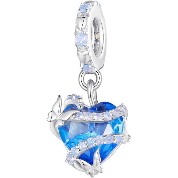GNOCE Butterfly Heart Pendant Charm – 925 Sterling Silver, For Bracelet Or Necklace - View #2