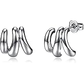 TIGER RIDER Minimalist 925 Sterling Silver Silver claw Stud Claw Earrings Cuff Simple Hoop Earrings for Women Gift