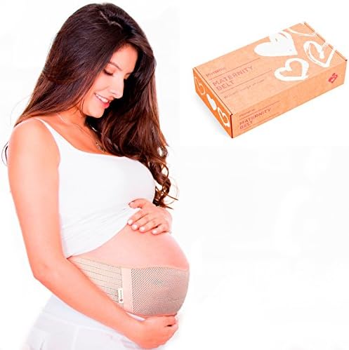 Matterna Maternity Belt, Breathable Abdominal Binder, Back Support, One Size, Beige