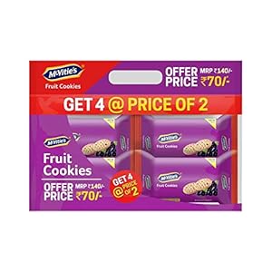 McVities Fruit Cookies With Goodness Of Blackcurrant, 300G (Buy 2 Get 2 Free) (Pack Of 4).