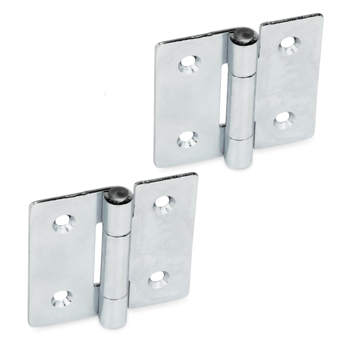 Ganter Normelemente GN 136-ST-60-60-C – Sheet Metal Hinges Steel, Galvanised, Blue passivated, Länge: 60mm x 60mm, Set of 2 Pieces