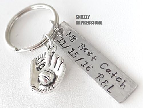 Anniversary Keychain, My Best Catch, my best catch keychain, baseball mitt, anniversary gift, gift for him, our first anniversary, anniversary, valentines gift