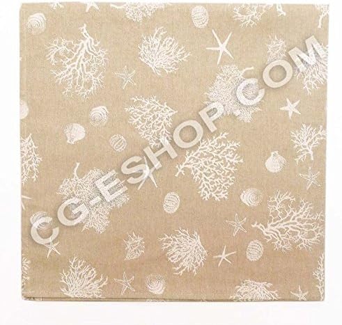Rectangular Tablecloth Sea Coral 6 People 140 x 180 cm Cream White