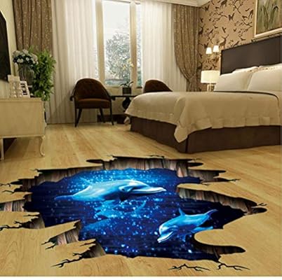 Hllyxiao 3d Broken Wall Cosmic Space Wall Sticker Home Decor Living Room Bedroom Floor Decoration Removable Vinyl Material Decorative 60x90cm Poster Decoration Mural Buy Online At Best Price In Uae Amazon Ae