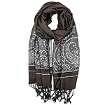 Achillea Women's Two Toned Paisley Lurex Jacquard Pashmina Shawl Wrap Scarf Achillea Women's Two Toned Paisley Lurex Jacquard Pashmina Shawl Wrap Scarf
