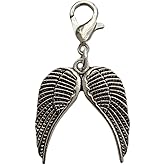 WYGUYO 3 Pcs Angel Wings Charms with Lobster Clasp for Bracelet, Handbags, DIY Memorial Key Chain, Wings Clip on Charm