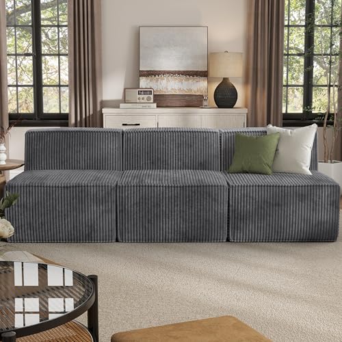 Furniture of America Malric Modern Chenille 3-Seater Modular Foam Sofa with Dee…