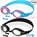 Kids Swim Goggles, Pack of 2, Swimming Glasses for Children and Early Teens from 3 to 15 Years Old, Anti-Fog, Waterproof, UV Protection, Made by COOLOO