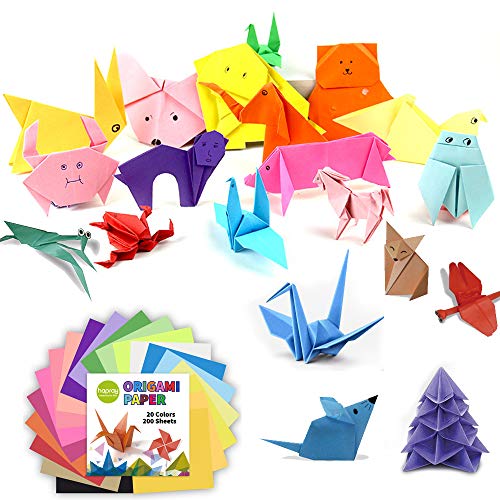 Origami Paper Double Sided Color 200 Sheets 20 Colors 6 Inch