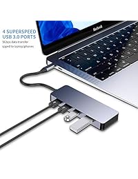 USB C Hub, Type C Hub,mreechan 5 in 1 USB C Adapter with, 4K USB C to HDMI, 4 USB 3.0 Ports 5Gbps Data Transfer, Portable for Compatible with MacBook Pro 2018 2017 2016 13 15inch,MacBook Air 2018 13
