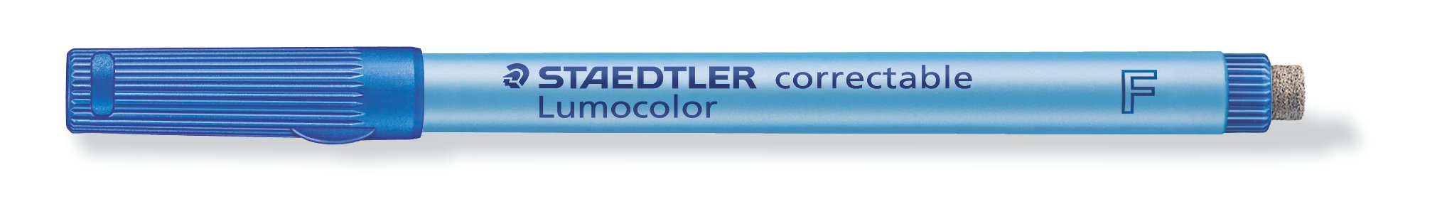 STAEDTLER Lumocolor 305 F-3 Correctable Film Pen F-Tip Approx. 0.6 mm Pack of 10 in Cardboard Box Blue