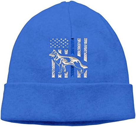 K-9 Blue Lives Matter Thin Line Dog Unisex Warm Winter Hat Knit Skull Beanie Slouchy Beanie Hat/Cap RoyalBlue