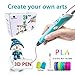 MagicBiu 3D Pen with PLA Filament Refills 3D Drawing Printing Printer Pens Bonus 6 Colors 60 Feet PLA Stencil for Kids and Adults Arts Crafts Model DIY, Compatible with PLA Non-Clogging