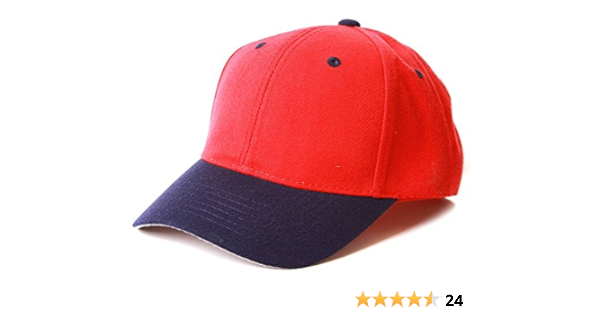 Top Headwear Baseball Cap Two Tone Hat Red Navy At Amazon Men S Clothing Store Fabric Strap With Adjustable Hook Loop Closure Cap