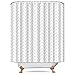 Riyidecor Chevron Shower Curtain Geometric Herringbone 72Wx96H Inch Striped Extra Long Simple Modern Classy Neutral Contemporary 12 Pack Metal Hooks Decor Fabric Bathroom Set Polyester Waterproof