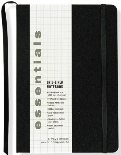 Essentials Grid-lined Notebook, Large, A5 Size (Journal, Diary)
