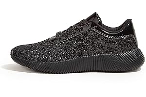 LUCKY STEP Women's Glitter Shoes Sparkly Lightweight Metallic Sequins Tennis Shoes