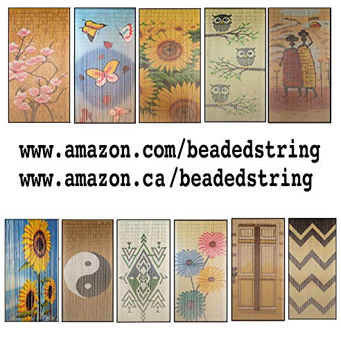 Beadedstring Natural Bamboo Wood Beaded Curtain 90 Strands 80 High