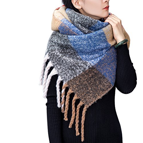 ADUO Women\'s Fashion Long Shawl Big Grid Winter Warm Lattice Large Scarf