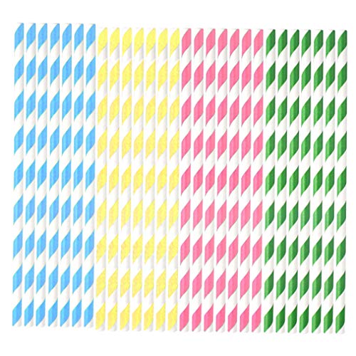 100 Stück Wiederverwendbar Trinkhalme Papier Straw Strohhalm Strohhalme für Geburtstag, Hochzeit, Baby-Dusche, Feiern… – Bild 5