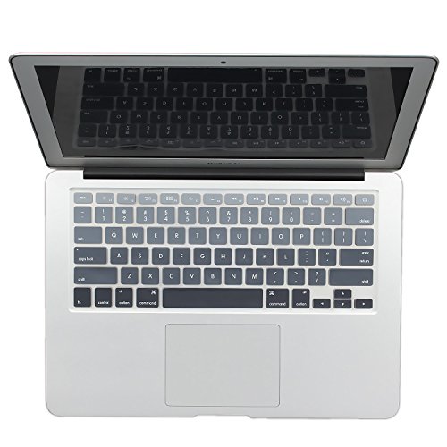 Batianda New Ombre Color Keyboard Cover Protector Silicone Skin for MacBook Air 13" MacBook Pro 13" 15" 17" (with or w/Out Retina Display) - Gradient Grey
