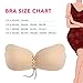 Adhesive Bra, Push Up Strapless Bra with Drawstring Reusable Invisible Silicone Backless Bras for Women (CUPD, Beige)