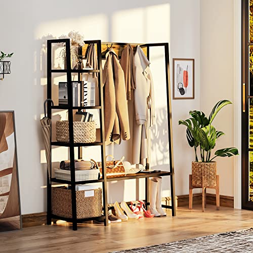 SHA CERLIN 3-in-1 Hall Tree with Bench and Shoe Storage,Entryway ...