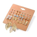 Aganippe 20 Pairs Girl's Stainless Steel Earrings Cute Assorted Multiple Animal Stud Earring Sets,Hypoallergenic,Christmas Gift For Girls