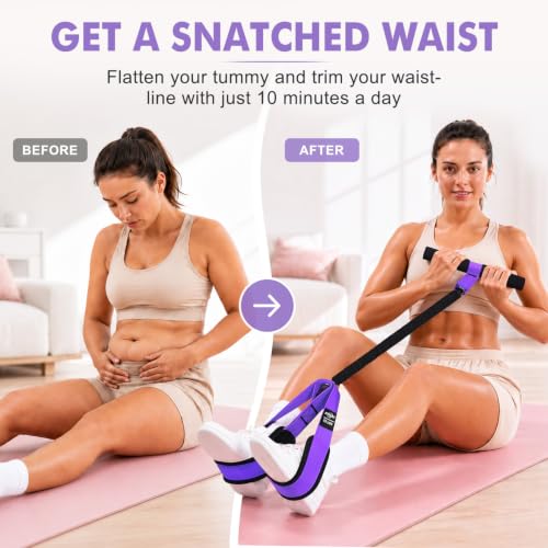 NTIUYOT Upgraded Durable Pedal Resistance Band with Handle, Thickened Latex Tubes and Soft Foam Fabric Foot Pedal, Sit Up Exercise Equipment for Abdomen, Waist, Arm, Core/ABS, Leg, Physical Therapy