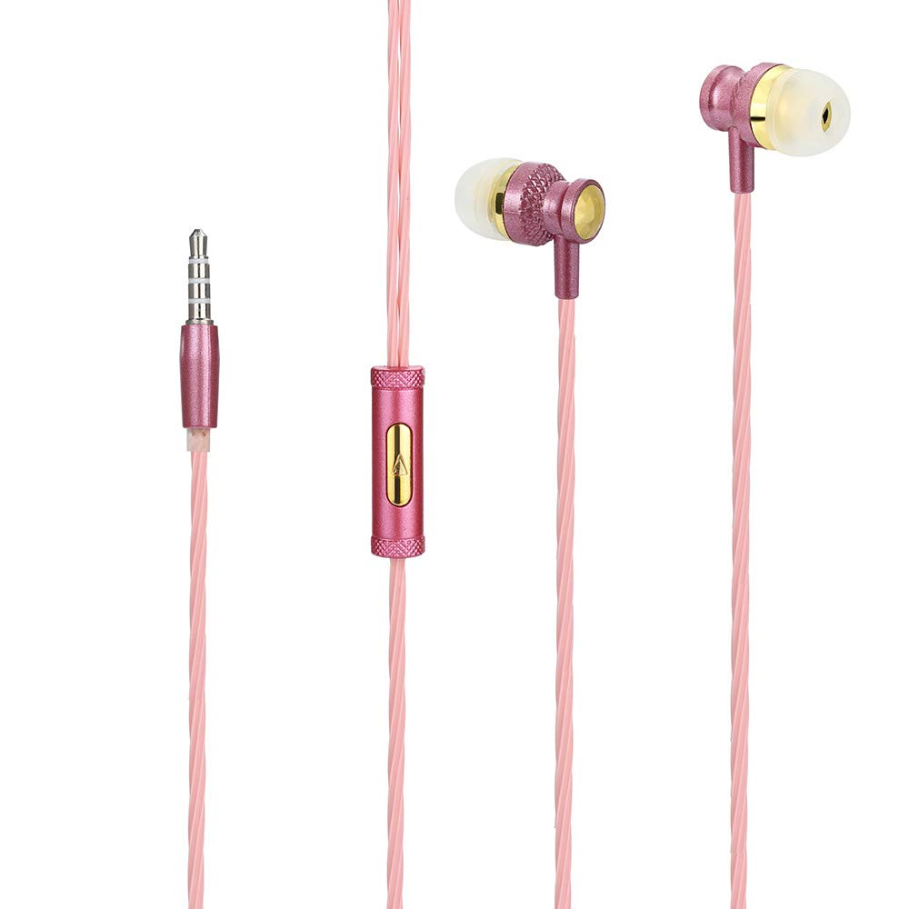 SUGEER 2020 Best Upgraded Radiation Free Headphones Earbuds Earphone Universal 3.5mm in-Ear Stereo Wired Earbuds Earphone with 1.2M Knitted Cable,Built-in Hands-Free Microphone