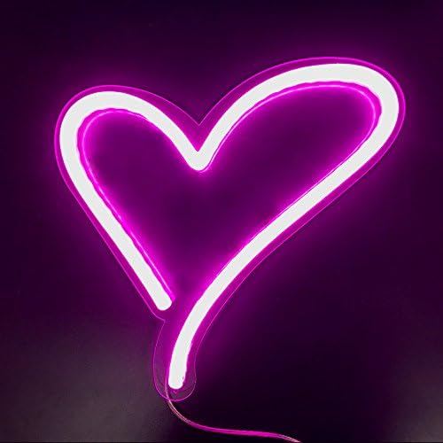 DragonX LED Neon Sign Light-Home and Party Decorations-12 Volts PVC Tube Acrylic Wall Art-Pink Heart