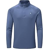 BASUDAM Men's Workout Shirts Quick Dry UPF 50+ Sun Protection Long Sleeve Quarter Zip Pullover Athletic T-Shirts