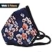 Muryobao Anti Pollution Mask Military Grade N99 Respirator Mask with Valve Replacement Filter Washable Cotton Anti Dust Mouth Mask for Men Women Blue Flower,One Size