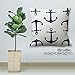 XXXFLOWER Anchor Pillow Cover Cushion Case 2 Pack Home Decorative Print Anchor Navy White Nautical Throw Pillowcases 18