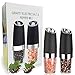 AUYI Electric Salt and Pepper Grinder Set - Automatic Operation, Adjustable Coarseness, 6 AAA Batteries Powered (Not Include), Pack of 2
