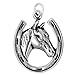 Raposa Elegance Sterling Silver Horse in Horseshoe Charm (22 x 18 mm)