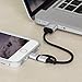 Just Mobile AluCable Duo Mini Short Utility Cable with 2.4A High Speed Aluminum Lightning Connector for iPhones, iPads, and iPods, Black/Silver (DC-159)