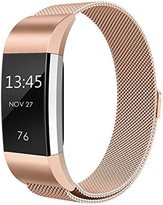 einBand Fitbit Charge 2 Strap Band replacement, Milanese Loop Stainless Steel Metal Bracelet Strap with Unique Magnet Lock for Fitbit Charge 2 Small, Large