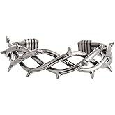 Punk Thorn Cuff Bracelet, Gothic Spikes Barbed Wire Bangle, Stainless Steel Twisted Jewelry