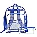 360 DESIGN BOX Heavy Duty Clear Backpack, SeeThrough Bookbag, Transparent Work Travel Bag Blue