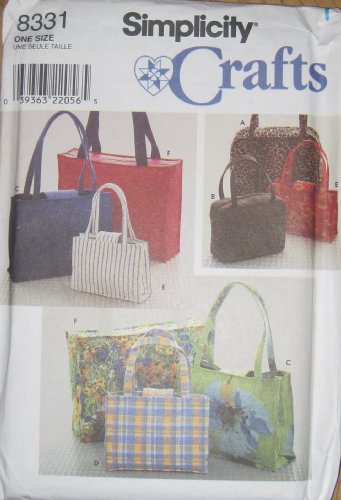 Simplicity Pattern #8331 ~ Handbags in Two or Three Sizes and Tote