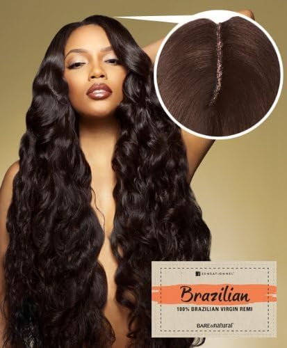 Sensationnel Unprocessed Human Hair Lace Closure Brazilian Bare&amp;Natural (Natural Wavy, Natural Black) by HAIRZONE