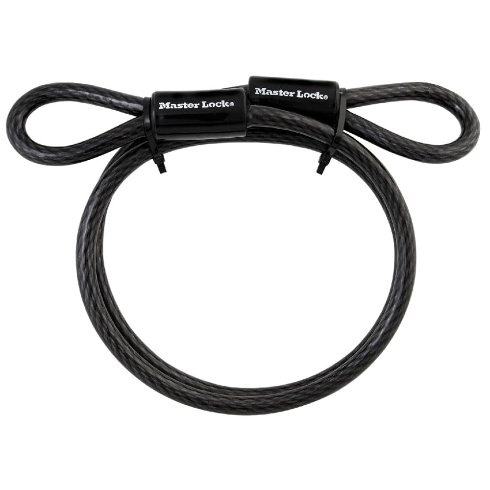 Master Lock, Steel Looped Ends, Long, 85DPF, Black, 4 ft. Cable