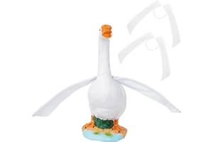 cnomg Porch Goose Wings 2 Pcs Poseable Goose Wings for 23-28 Inch Lawn Gooses Statue, Soft Plush White Geese Accessories for 