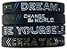 Inkstone - Dream, Change the World, Be Yourself, and Create - Set of 4 Inspirational Motivational Silicone Wristbands in Adult Unisex Size